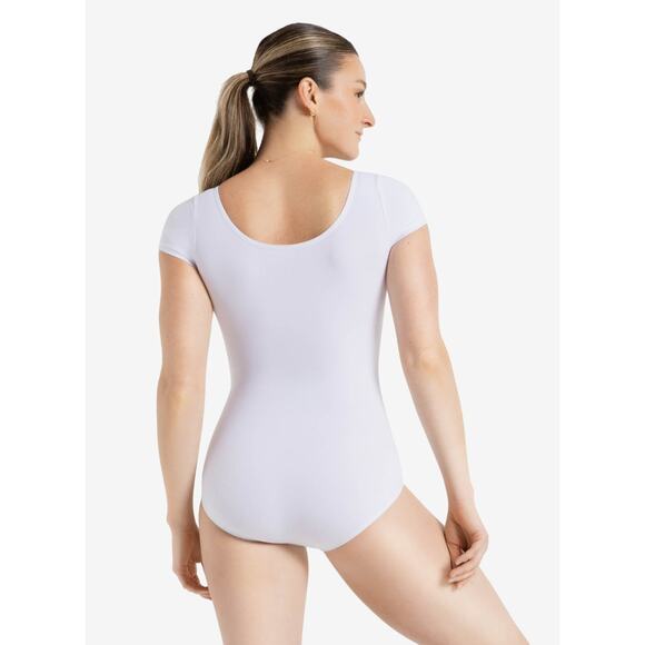NWT Capezio Team Basics Short Sleeve Leotard in White Size Small - Picture 2 of 6